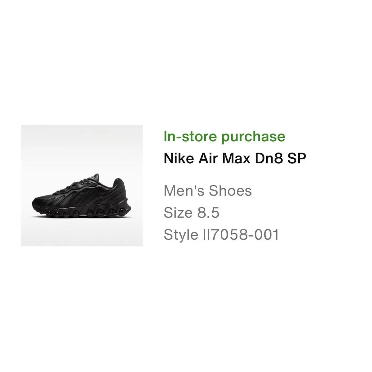 Size 8.5 - Nike Air Max DN8 SP Black Leather II7058 001