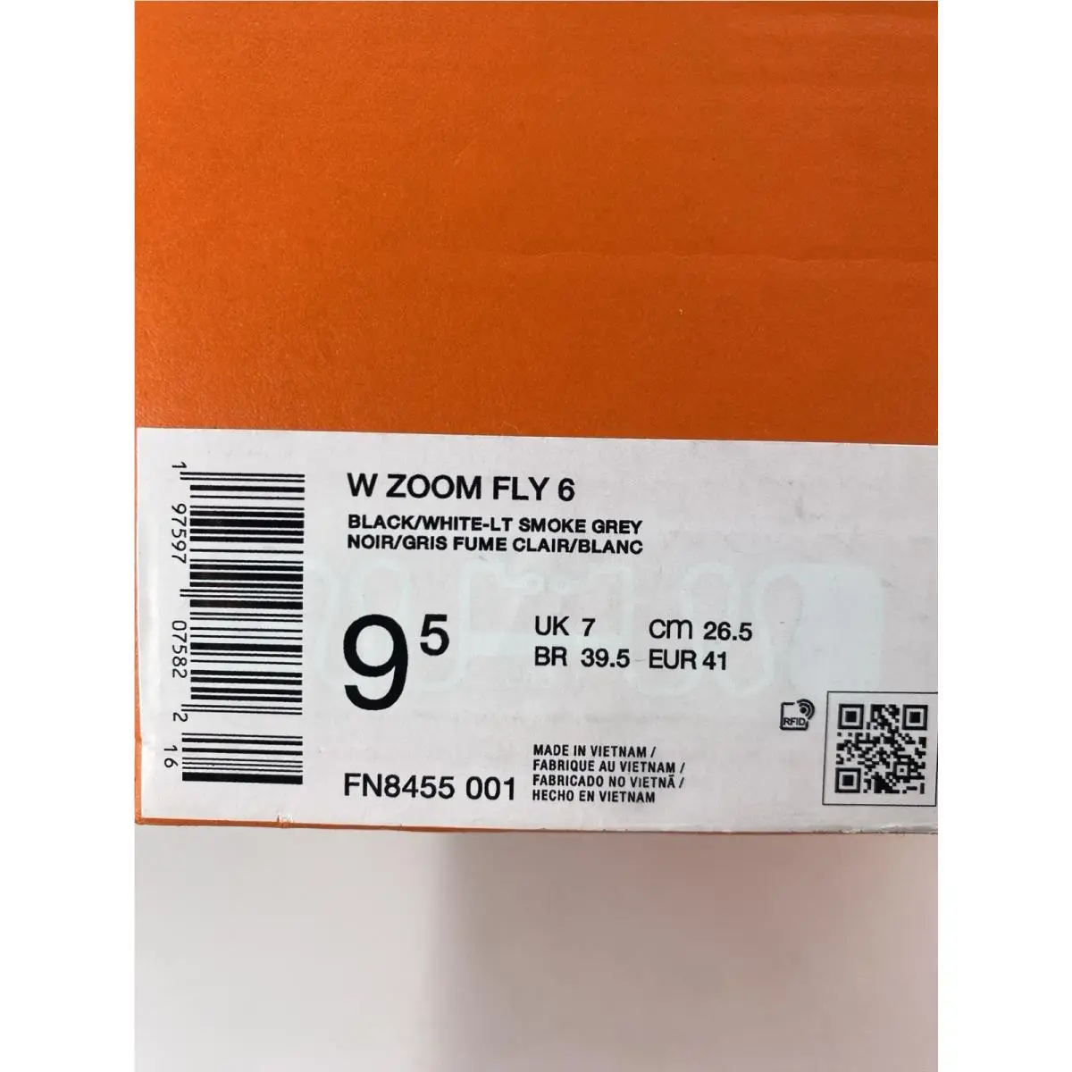 Nike shoes - Nike Zoom Fly - Zoom Fly - FN8455 001 - Black/White-LT Smoke Grey (UPC: 197597075822) 8
