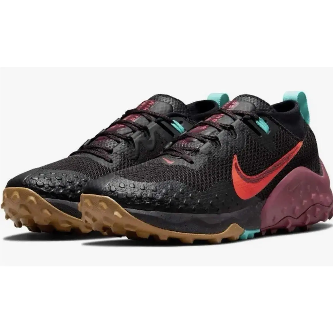 Nike Wildhorse 7 Black Bright Crimson CZ1856-001 Men’s Sz 8 Trail Running Shoes