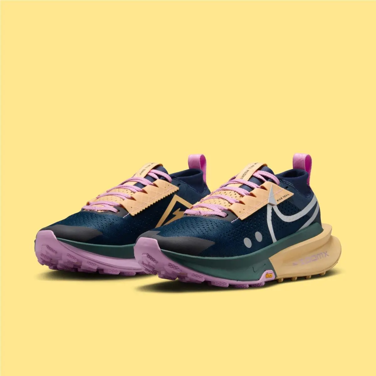 Nike Zoomx Zegama Trail 2 Navy Yellow FD5191-401 Women`s Size 7 Shoes 105F