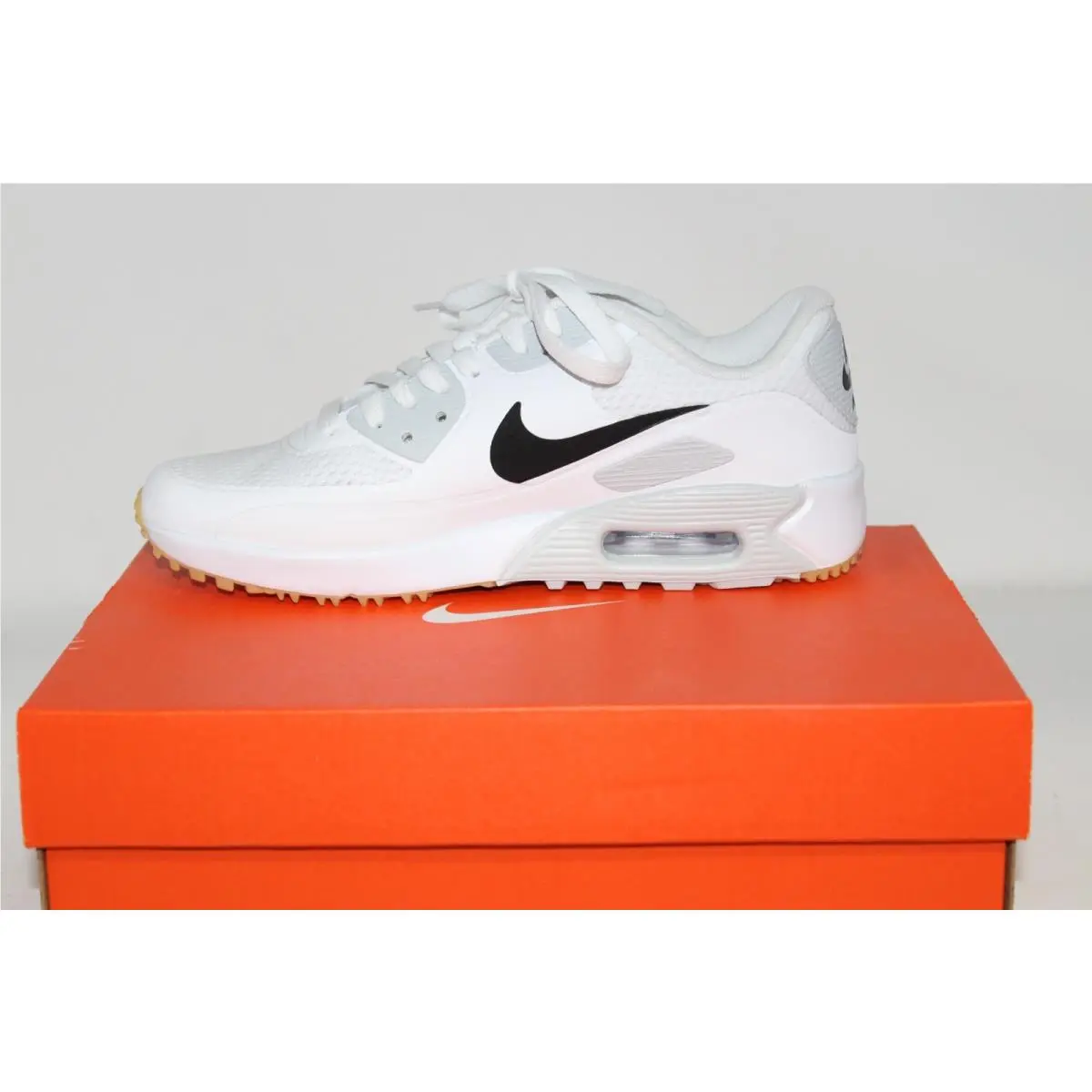Nike Air Max 90 Gum Gray White Golf Shoes Women Size 7 B HV9305-102