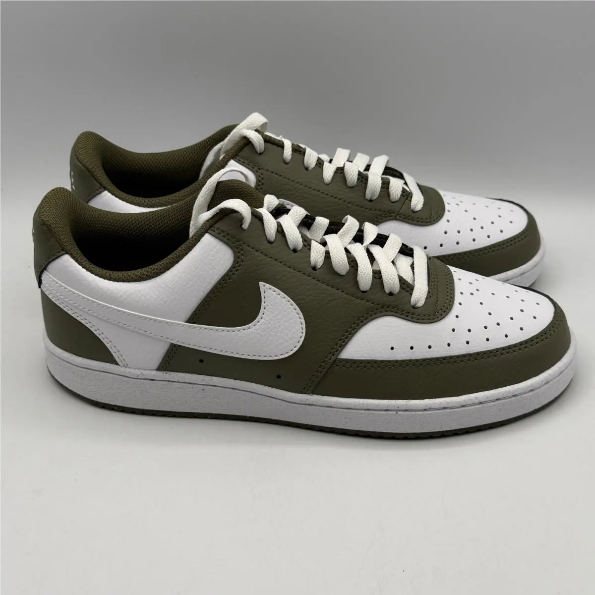 Nike Court Vision Lo Mens 8.5 Medium Olive White Low Top Sneakers HM9862-201