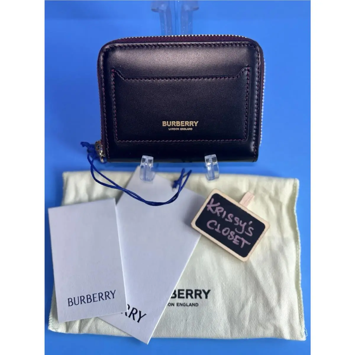 Burberry Black Calfskin Zippy Wallet with Dustbag