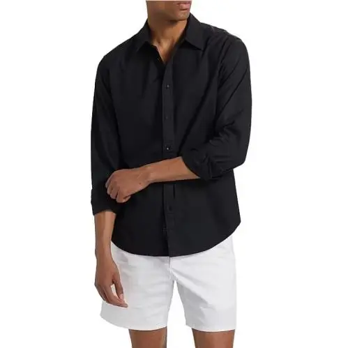 Rag Bone Pure Pima Tomlin Shirt In Black Size: Small