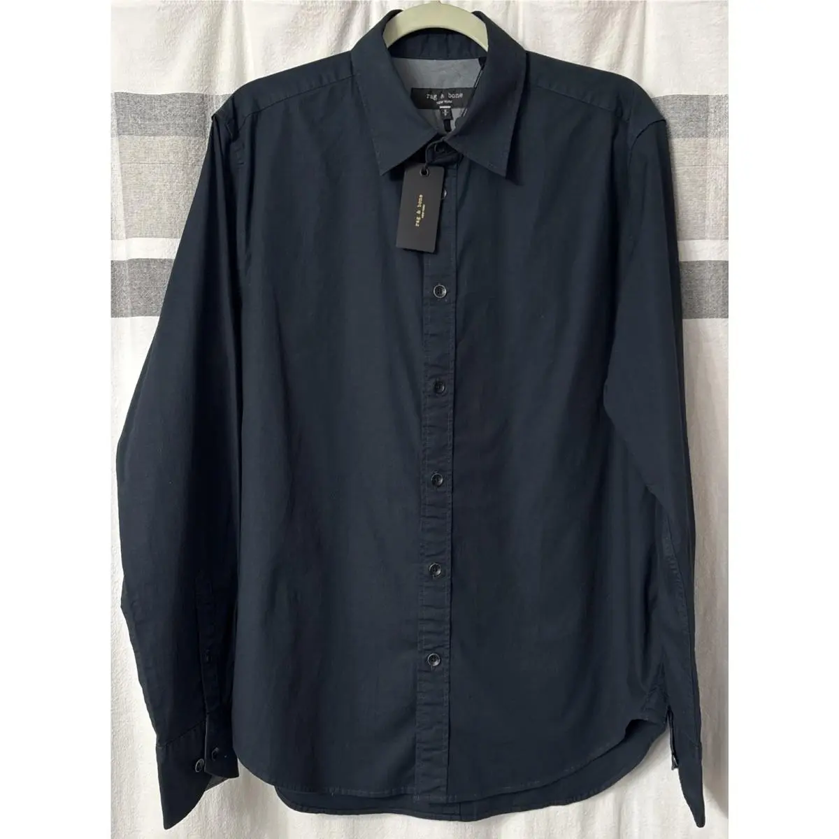 Rag Bone Fit 2 Poplin Trey Button Down Shirt Navy Size Mens Medium