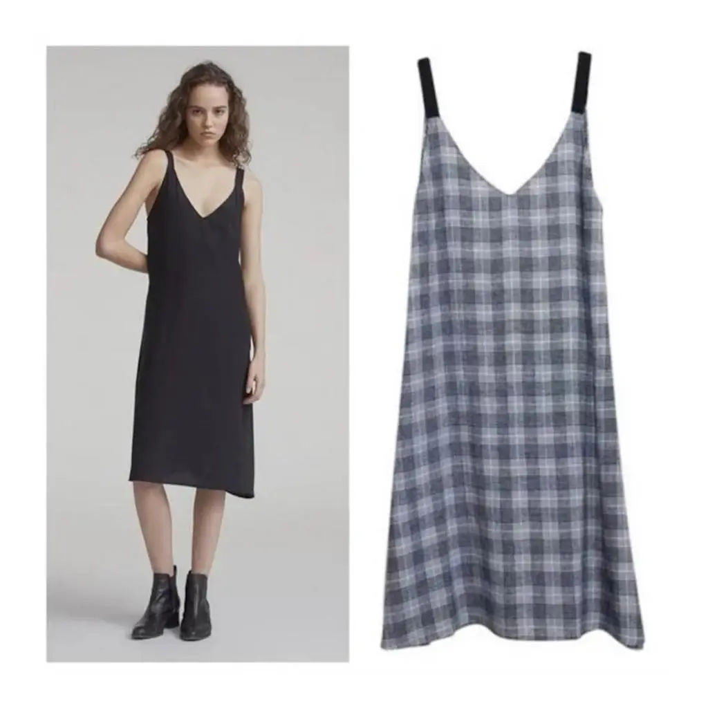 Rag Bone Navy Plaid Zoe Dress by Rag & Bone
