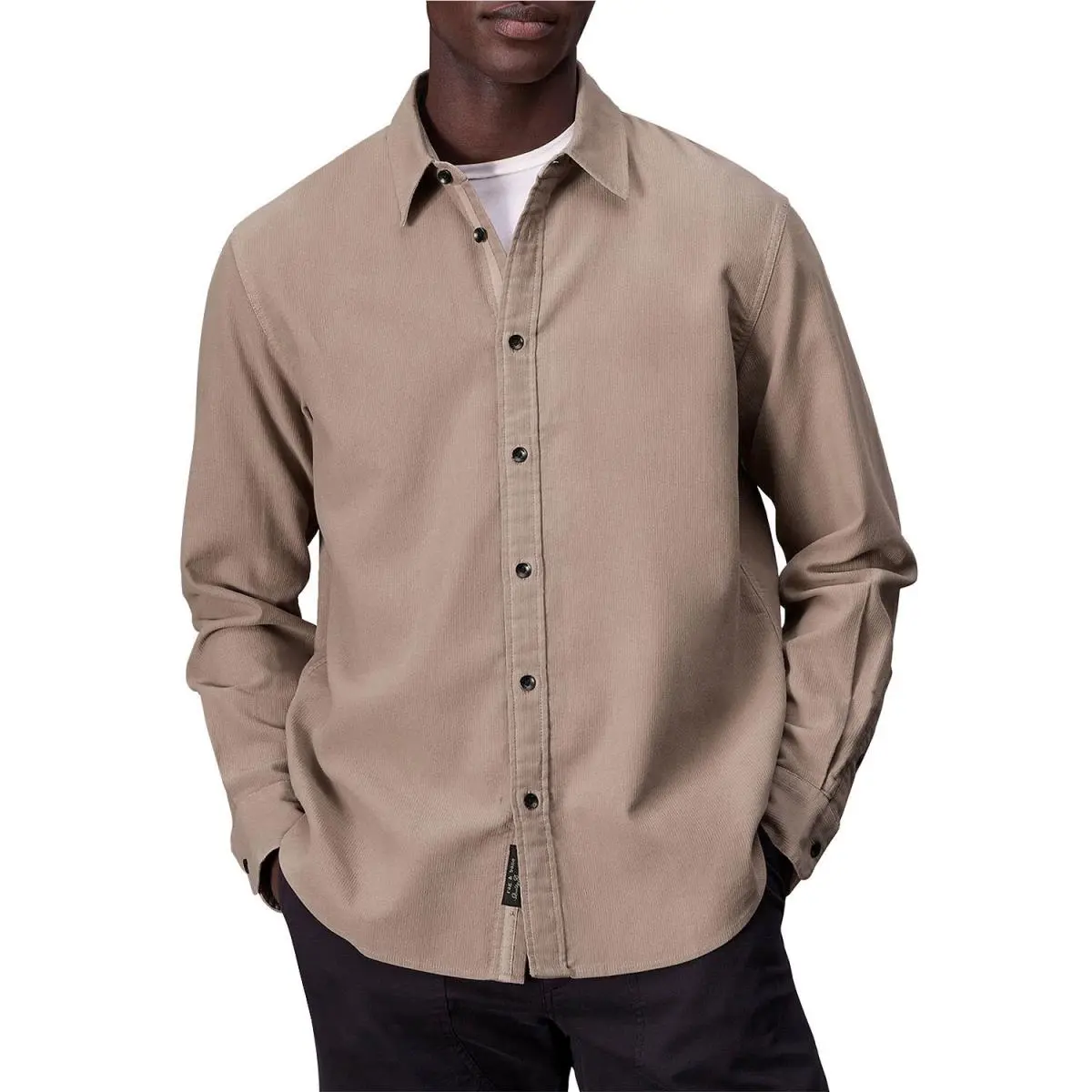 Rag Bone Mens Finch Cotton Corduroy Button Down Shirt Small Desert