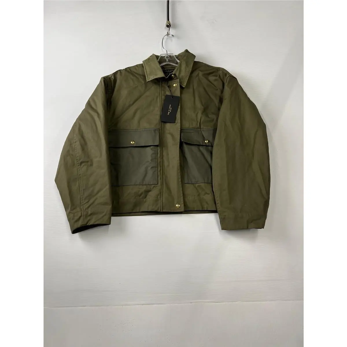 Rag Bone Nonie 2-in-1 Cotton Twill Jacket Women`s Size S Olive