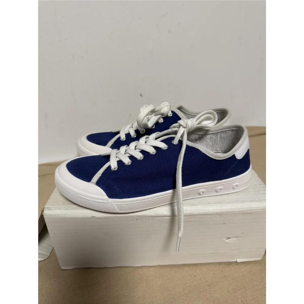 Rag Bone Standard Issue Shoes Womens Size 9.5 Blue Canvas Lace Up Sneakers