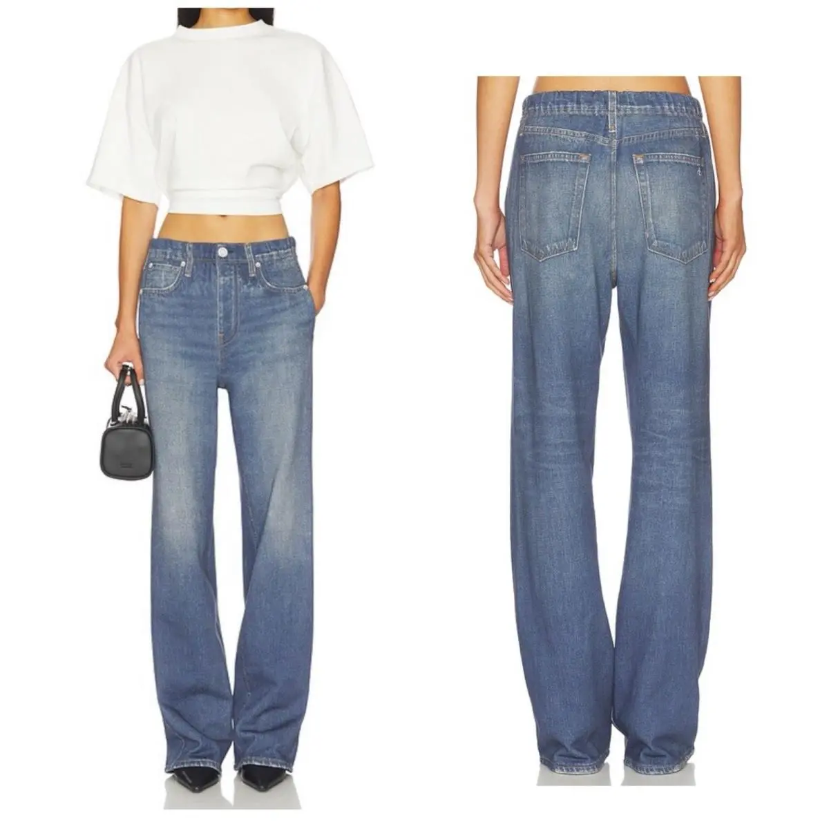 Rag Bone Miramar Fleece Pull On Wide Leg Pants In Almeda Size:l