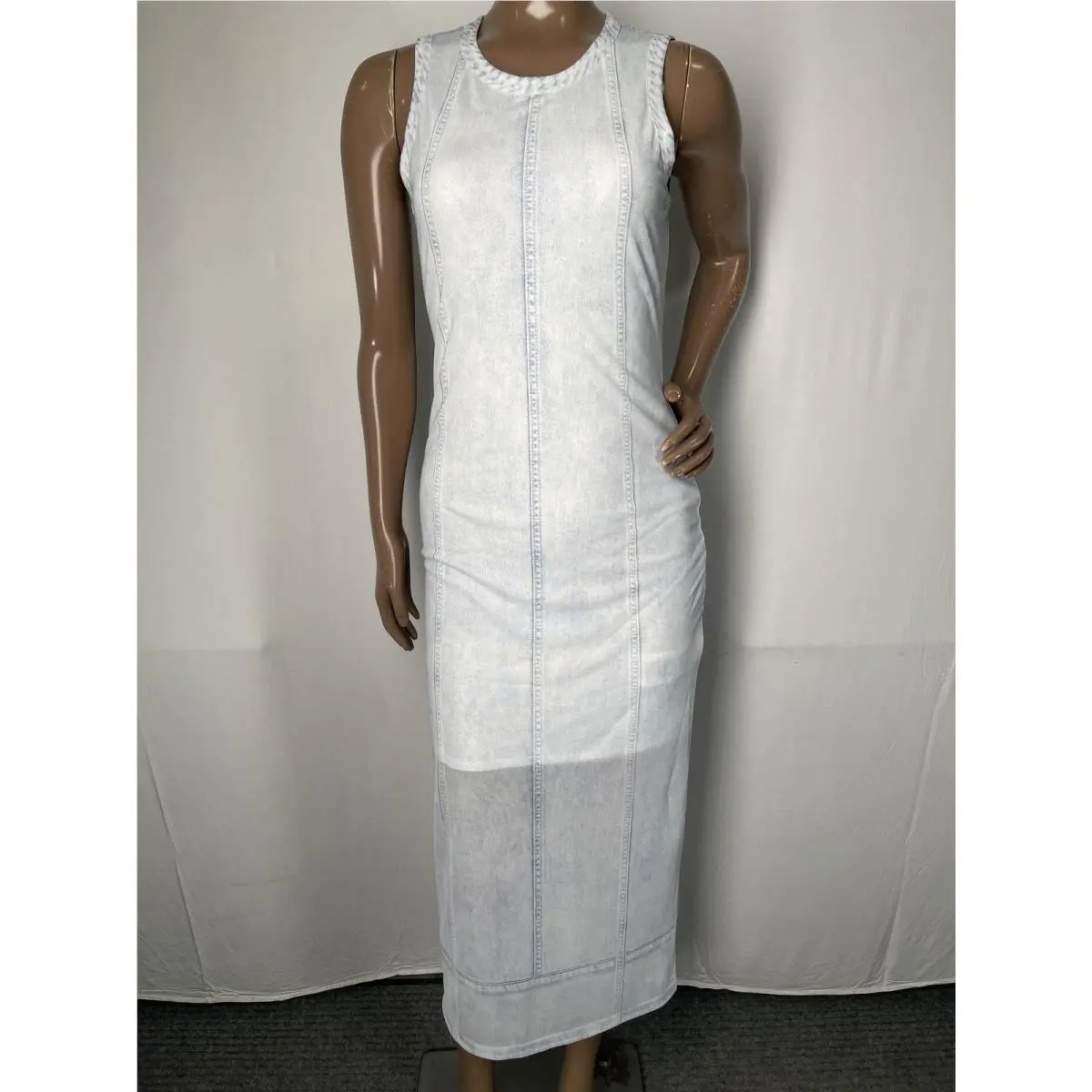 Rag Bone Womens Midi Tank Dress Light Blue Size XS Miramar Stretch Mesh