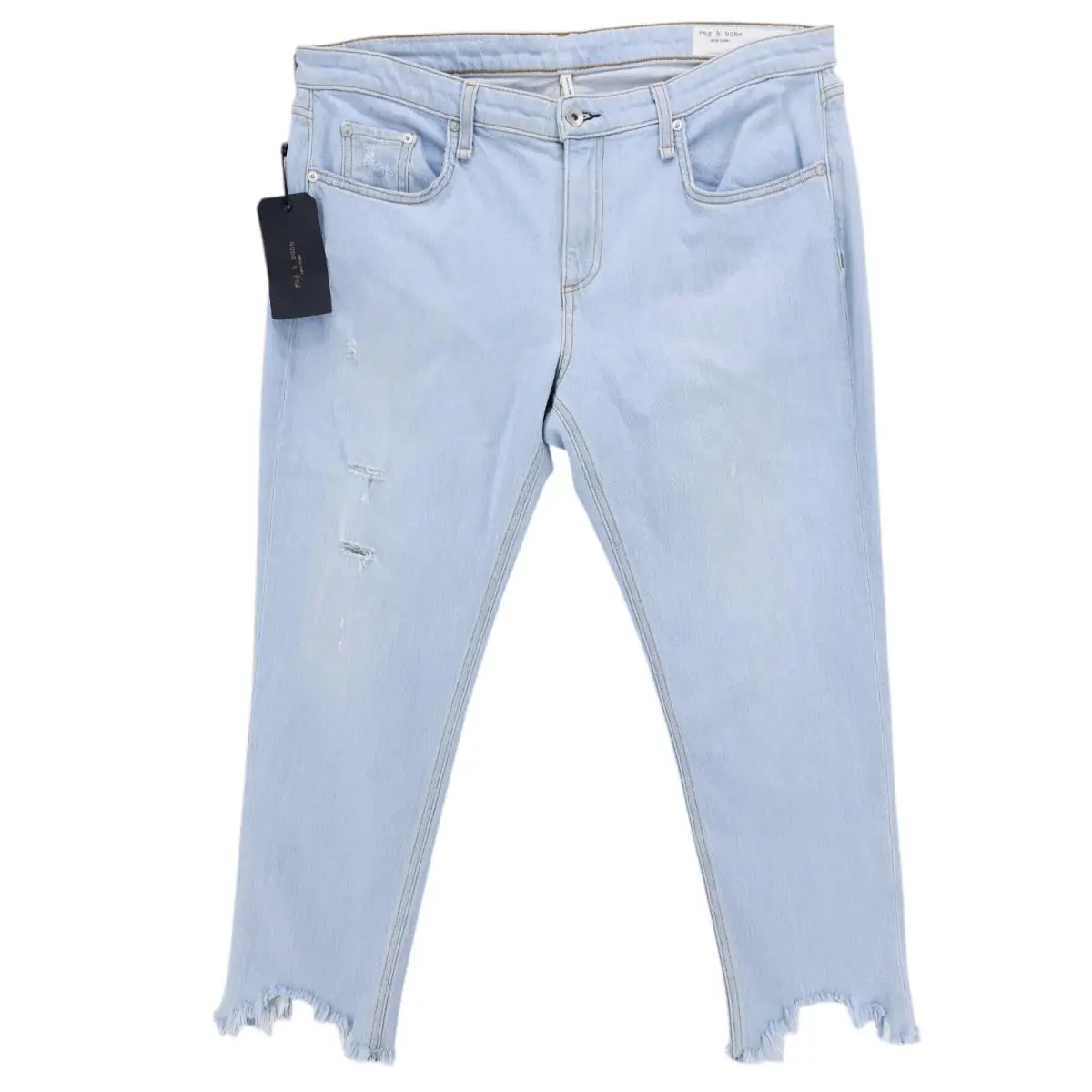 Rag Bone Dre Low Rise Slim Boyfriend Jeans Melrose Frayed Hem Size 32