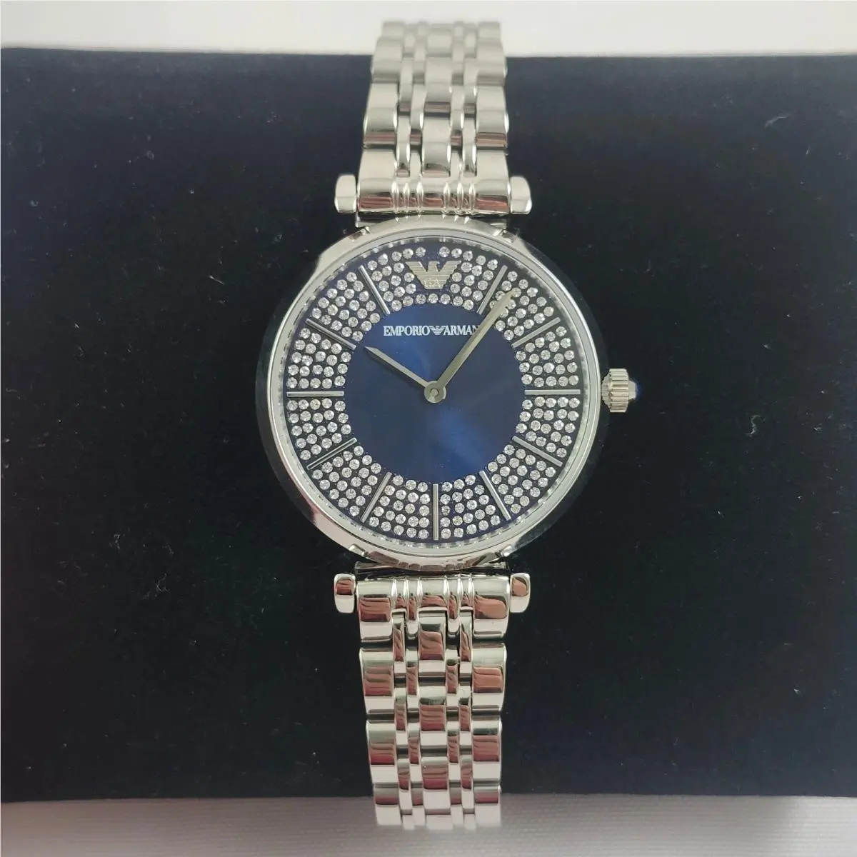 Silver Blue Crystal Dial Ladies Watch AR11627 by Emporio Armani