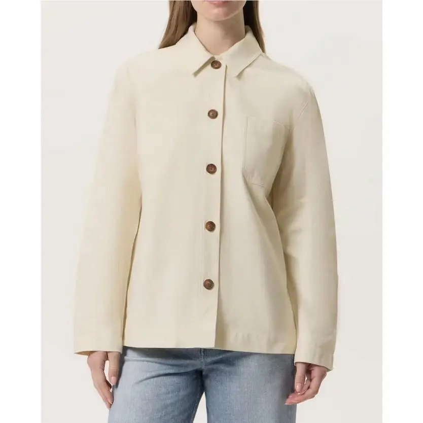 Rag Bone XS Savannah Shirt Jacket Ivory Cotton Button Front