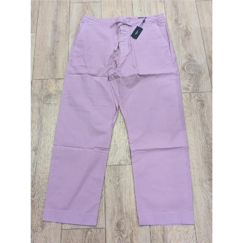 Mens Rag Bone Bradford Cotton Drawstring Casual Pants Berry Medium