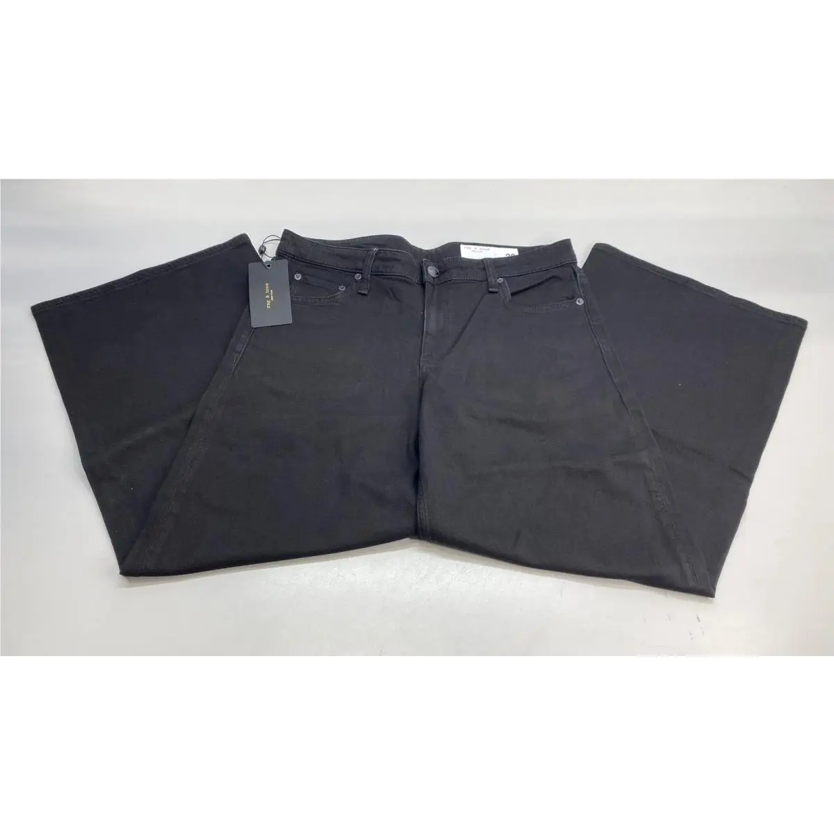 Rag Bone Womens Jean Black Size 30 Aiden Low Rise Wide Leg Vintage Stretch