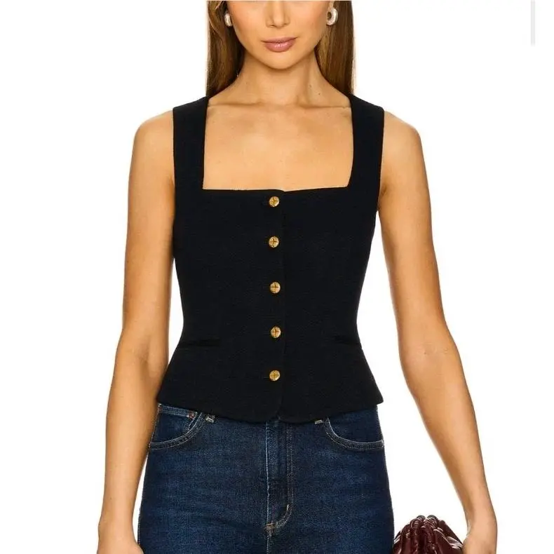 Rag Bone Size 0 Mariana Navy Blue Sleeveless Textured Vest