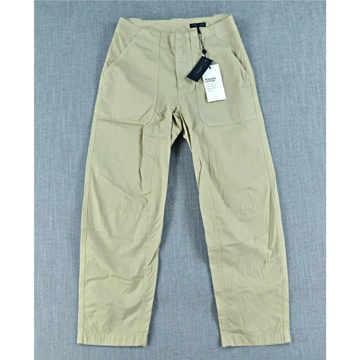 Rag Bone Pants Women`s 00 Khaki Leyton Workwear Pants Peached Cotton