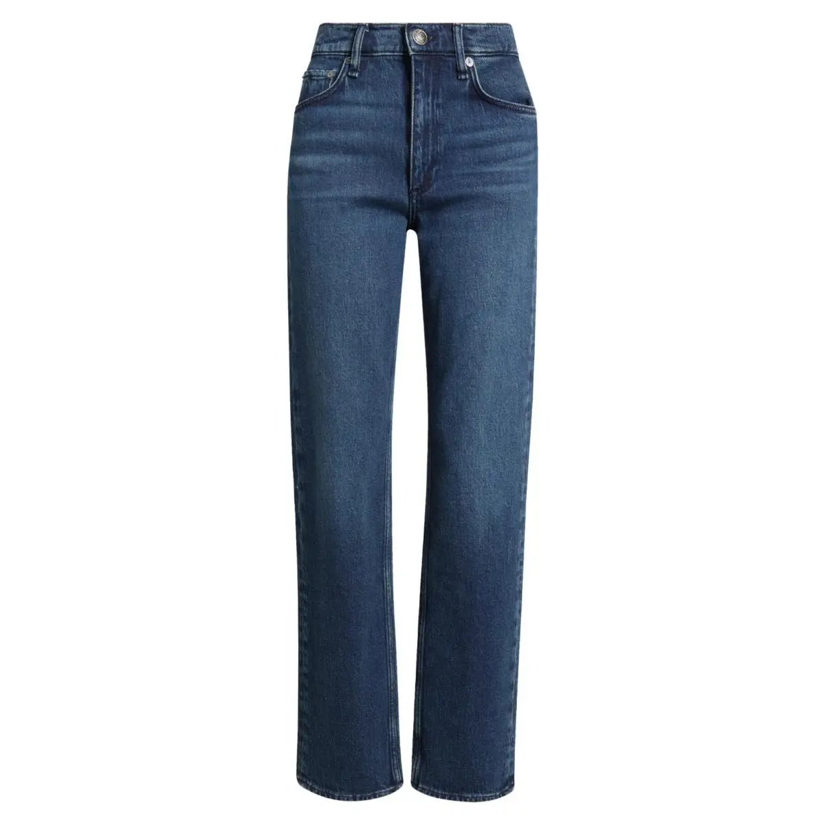 Rag Bone Harlow Women`s Mid Rise Straight Leg Jeans Blue Wash Teo Size 32