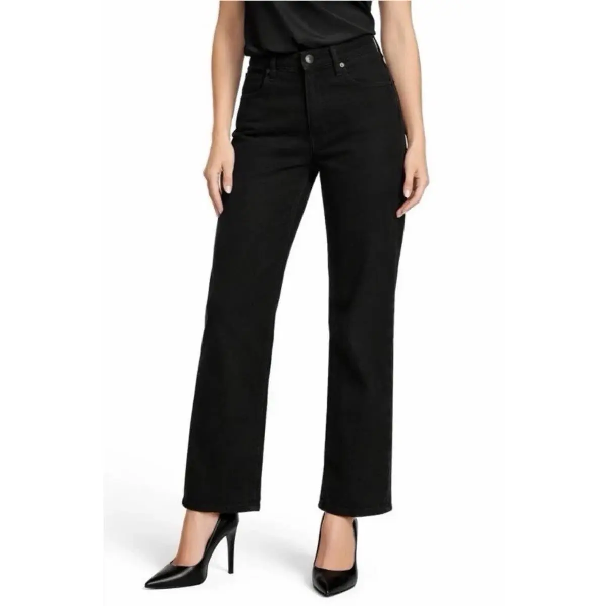 Rag Bone Black The Shannon Relaxed Straight Full Jeans Size 23