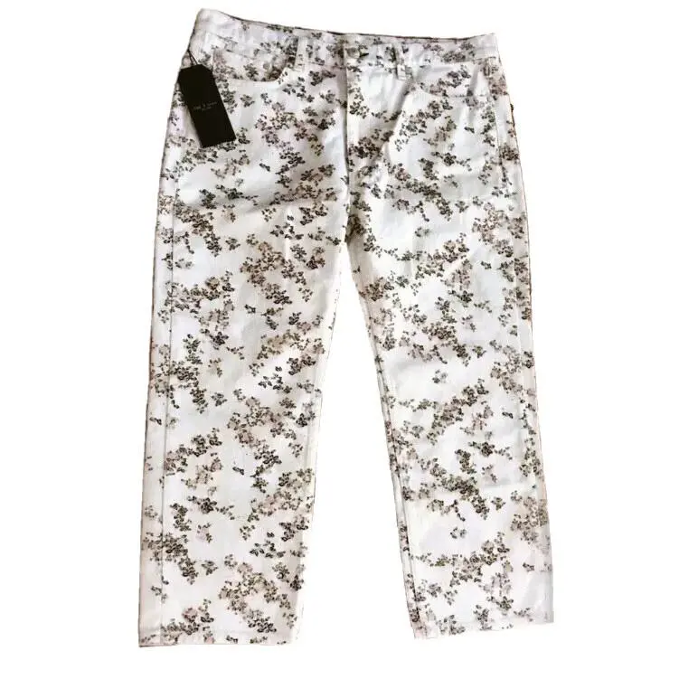 Rag Bone Boyfriend Cropped Jean Floral Sz 30