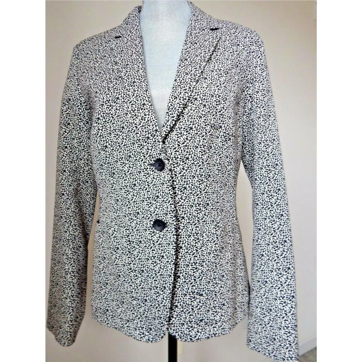 Rag Bone Tera Cotton Blend Blazer Jacket Black Multi Sz 10