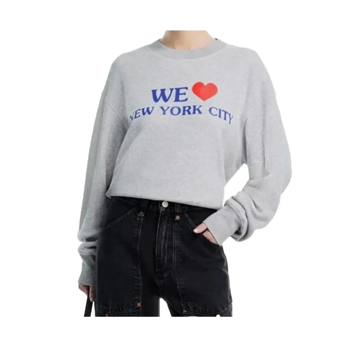 Rag Bone We Heart Nyc Sweatshirt Womens Heather Gray Long Sleeve Size M by Rag & Bone