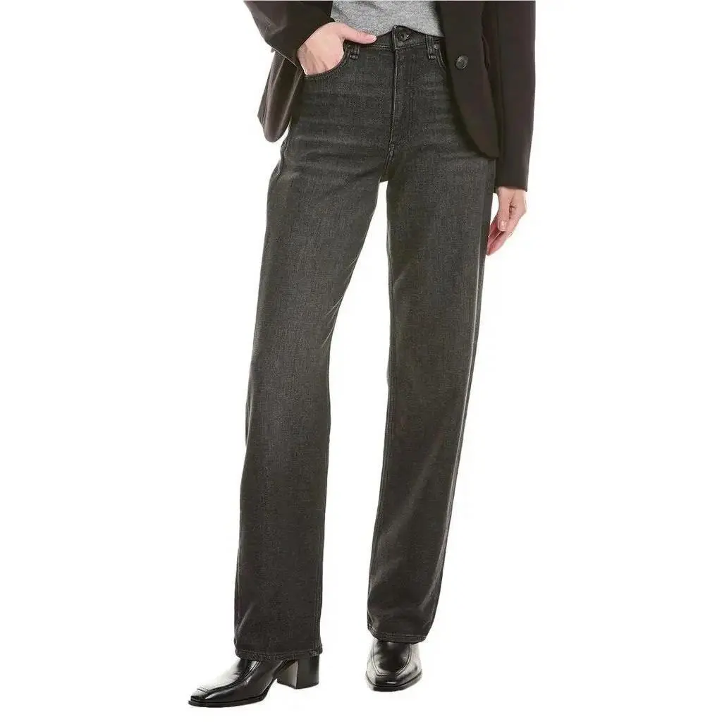 Rag Bone Shannon Relaxed Jeans Womens Size 20 Washed Black Cotton Stretch by Rag & Bone