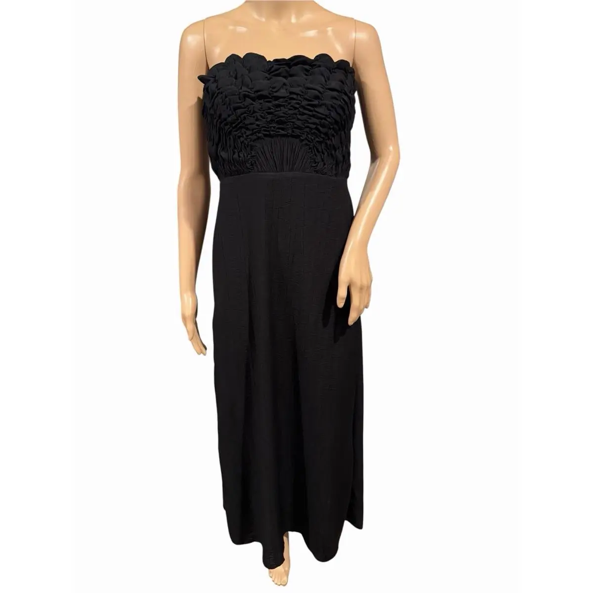 Rag Bone Dress Womens Catalina Ruched Black Maxi A Line Strapless Size 4