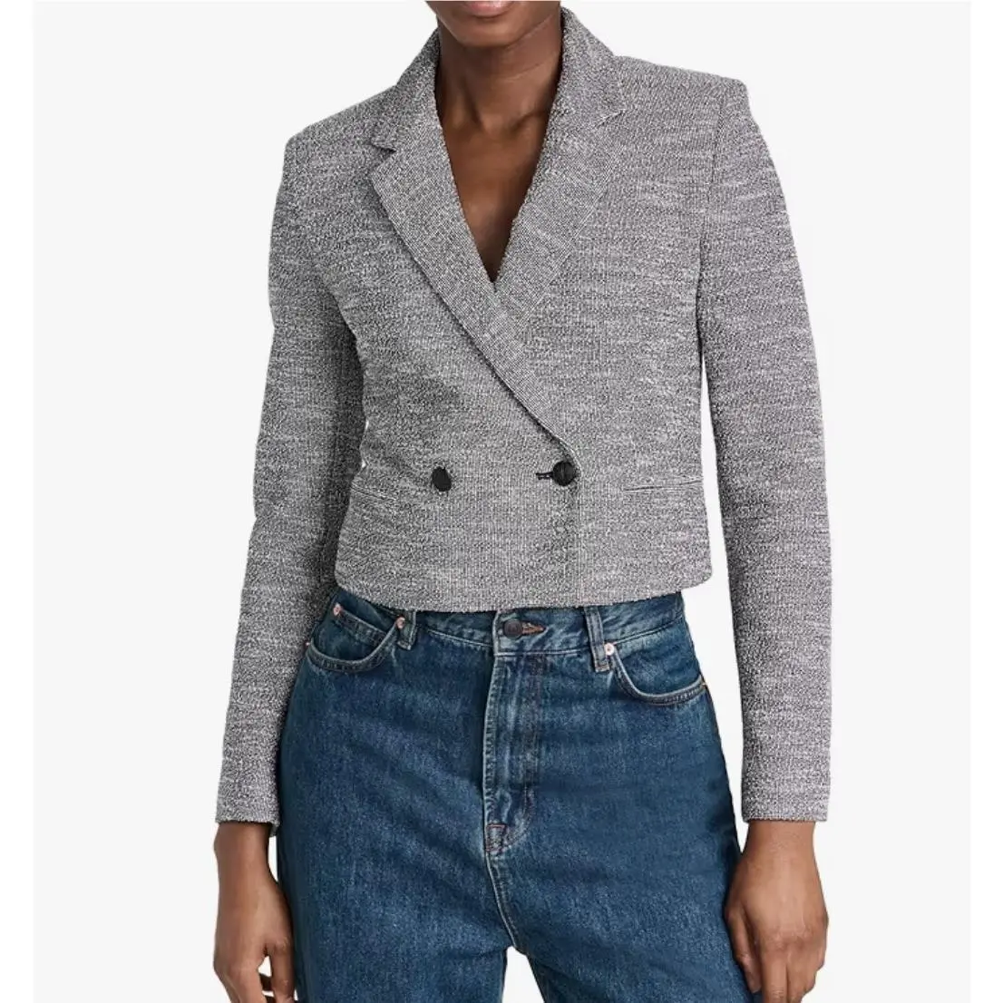 Rag Bone Size 6 Josie Tweed Cropped Blazer Jacket