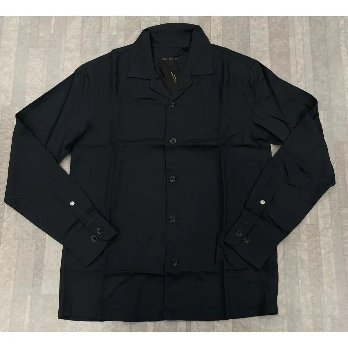 248 Rag Bone Alan LS Shirt In Black Size: Small
