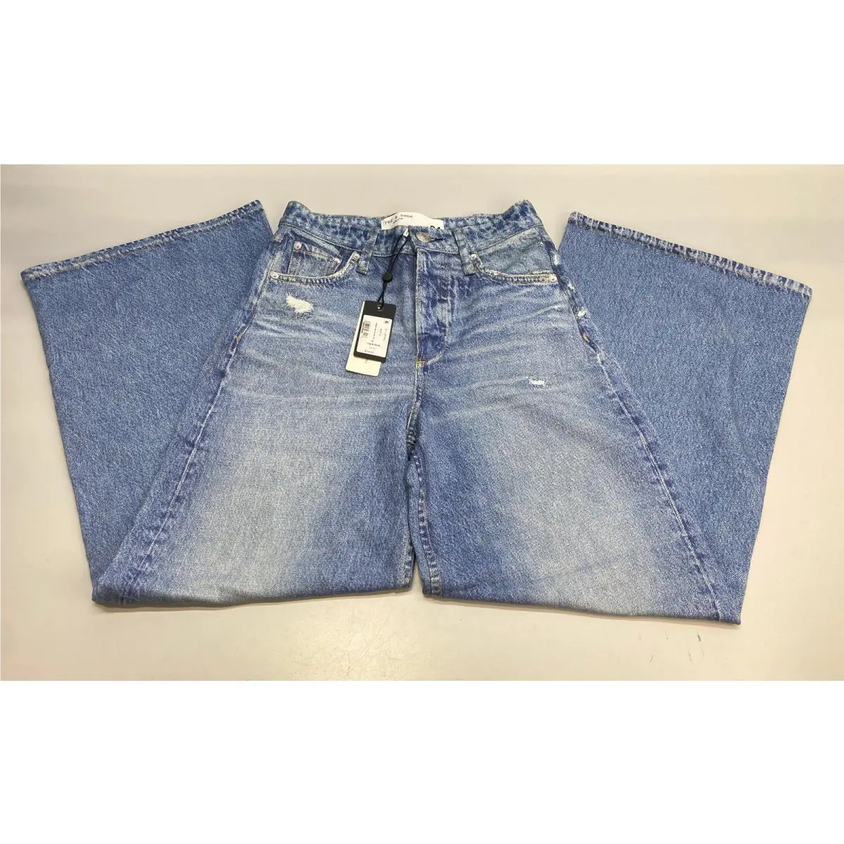 Rag Bone Womens Pant Minetta Blue Size 24 Miramar Terry Sofie Ankle Wide Leg