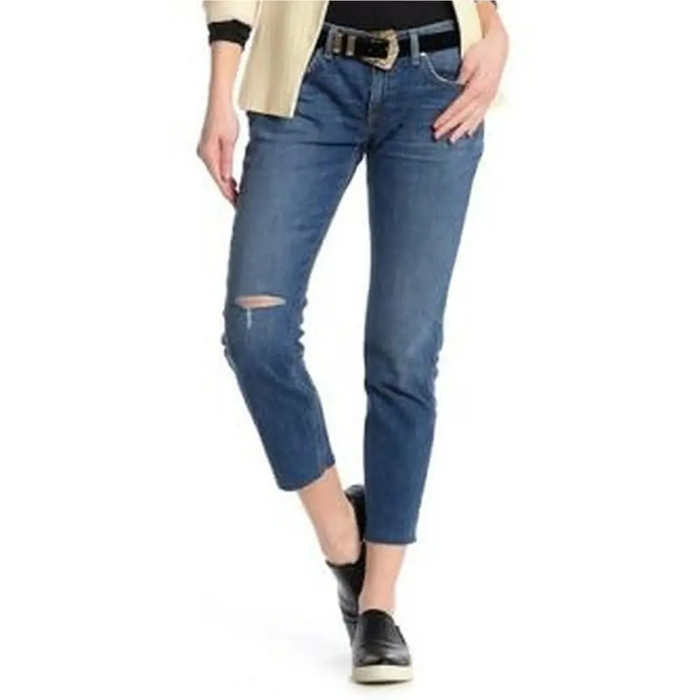 Rag Bone Low Rise Slim Boyfriend Juni W/holes Dre Jeans 24 Msrp: