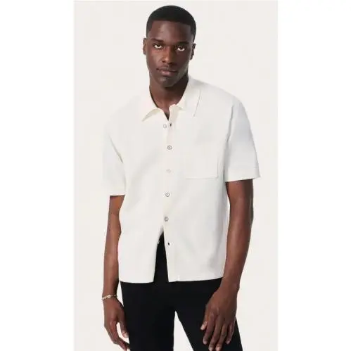 Rag Bone Men`s Refined Knit Dalton Shirt In White Size: Small