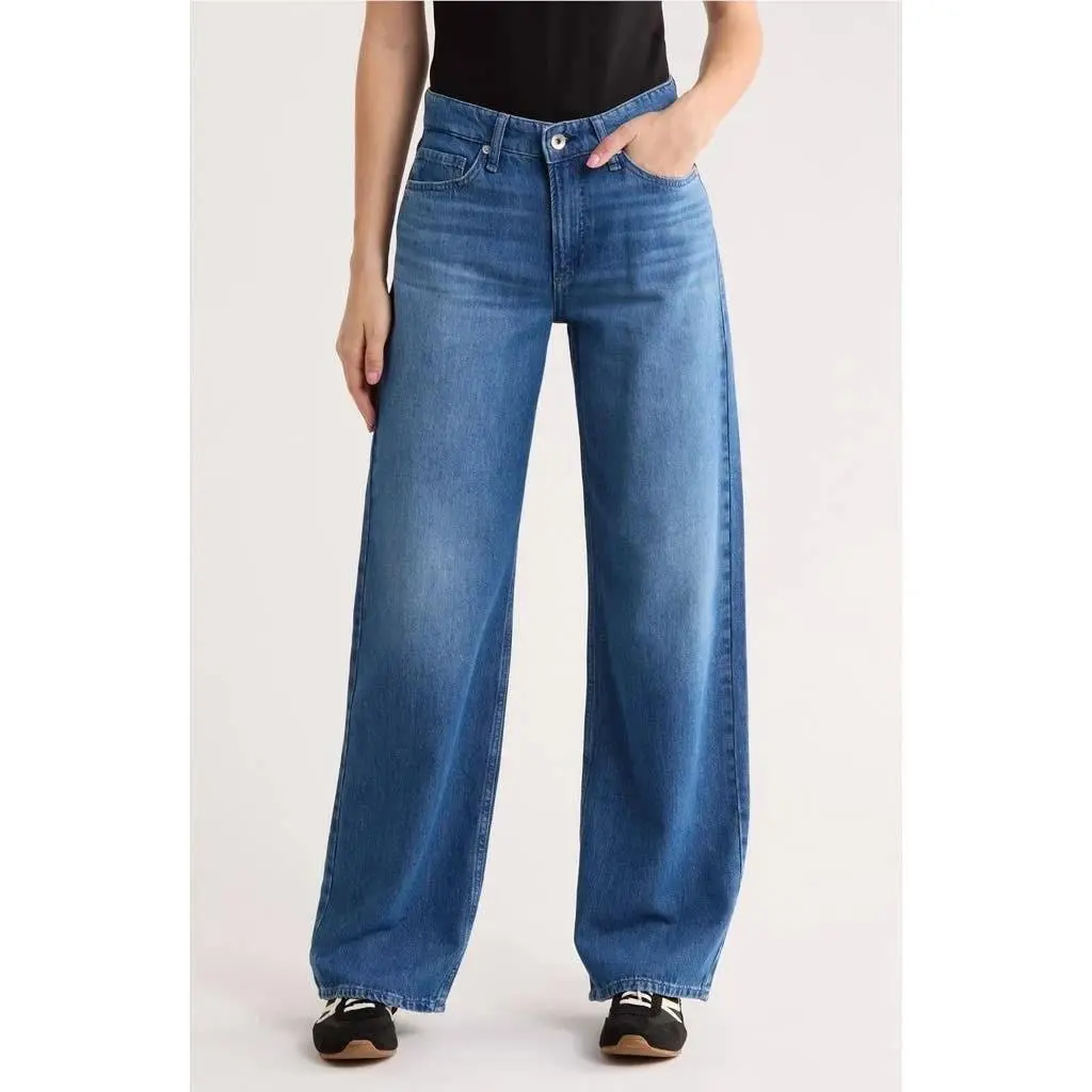 Rag Bone The Lori Mid Rise Wide Leg Jeans Massie Size 26/100%AUTHENTIC