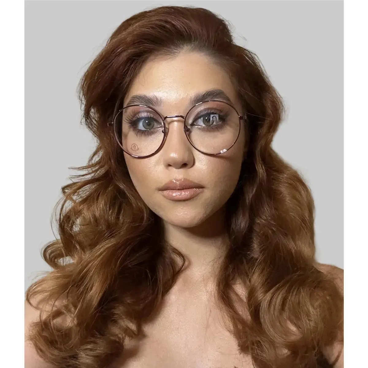 Moncler ML58272 53mm Oversized Round Purple Women`s Eyeglasses Frame