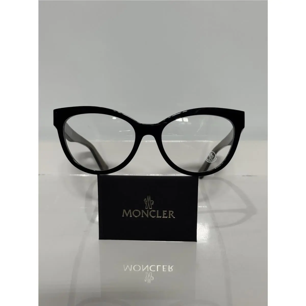 ML5142 005 Black Grey Bold Acetate Woman’s Eyeglasses 53mm by Moncler