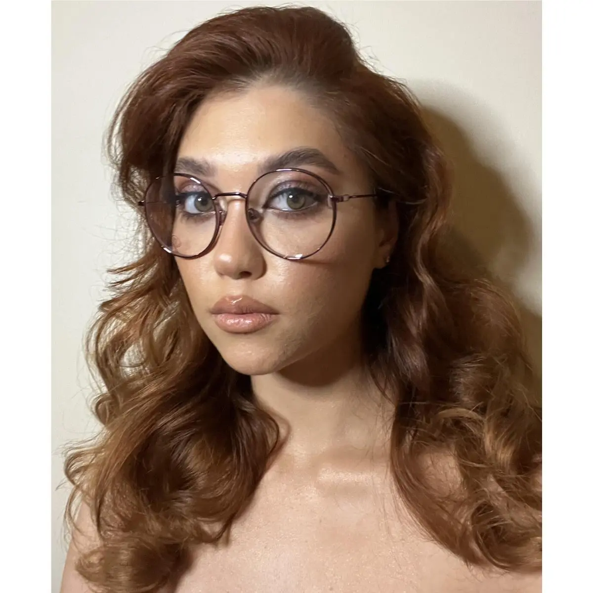 Moncler ML 5082 072 53mm Oversized Round Purple Women`s Eyeglasses Frame