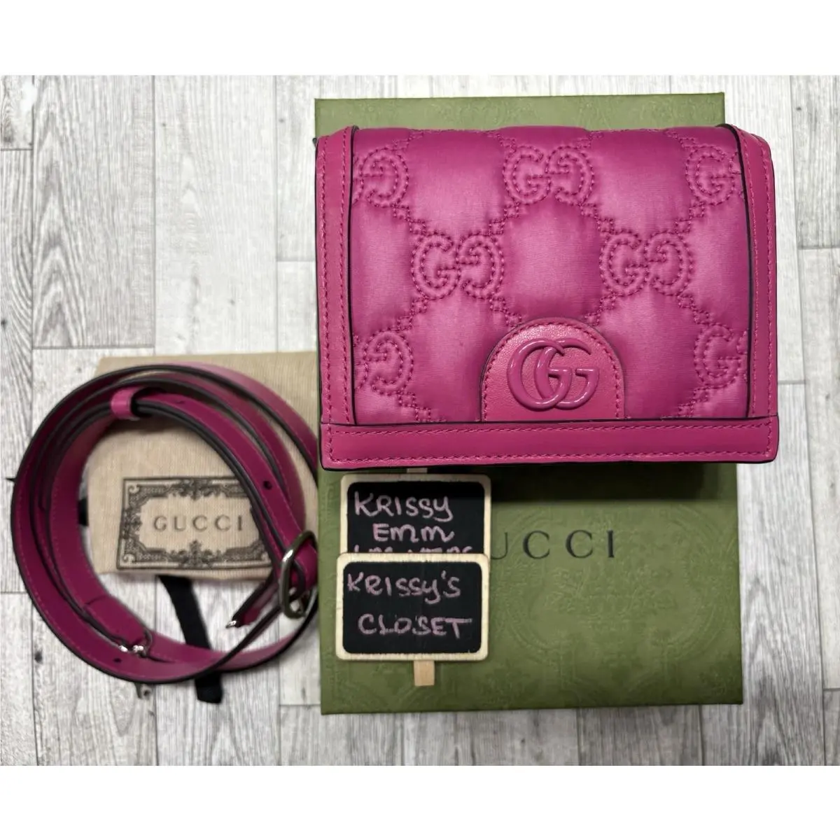 Gucci Nylon Calfskin Enamel GG Matelasse Mini Bag Lovely