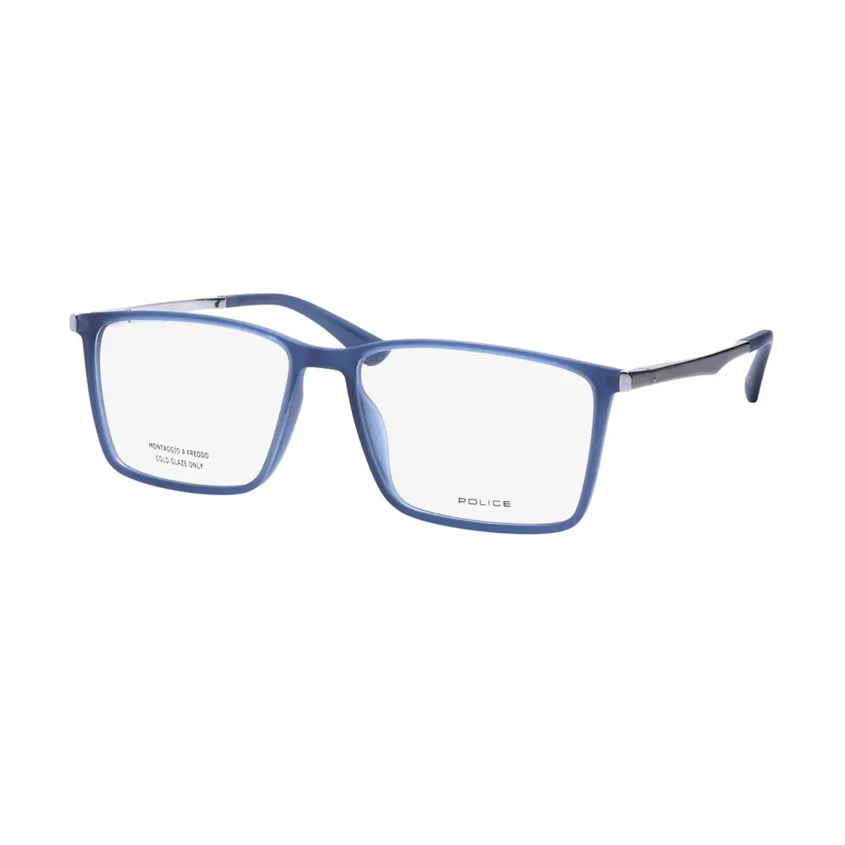 VPLG70 Quest 1 Eyeglass Frame/glasses Premium Acetate Plastic Transparent Blue by Police