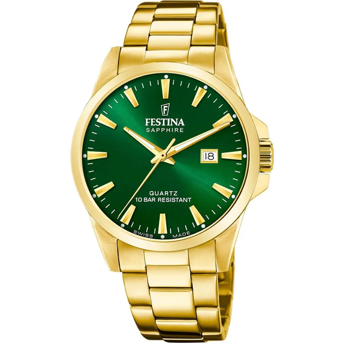 Classic Green / Stainless Steel Green Dial Wristwatch F20044-5 by Festina