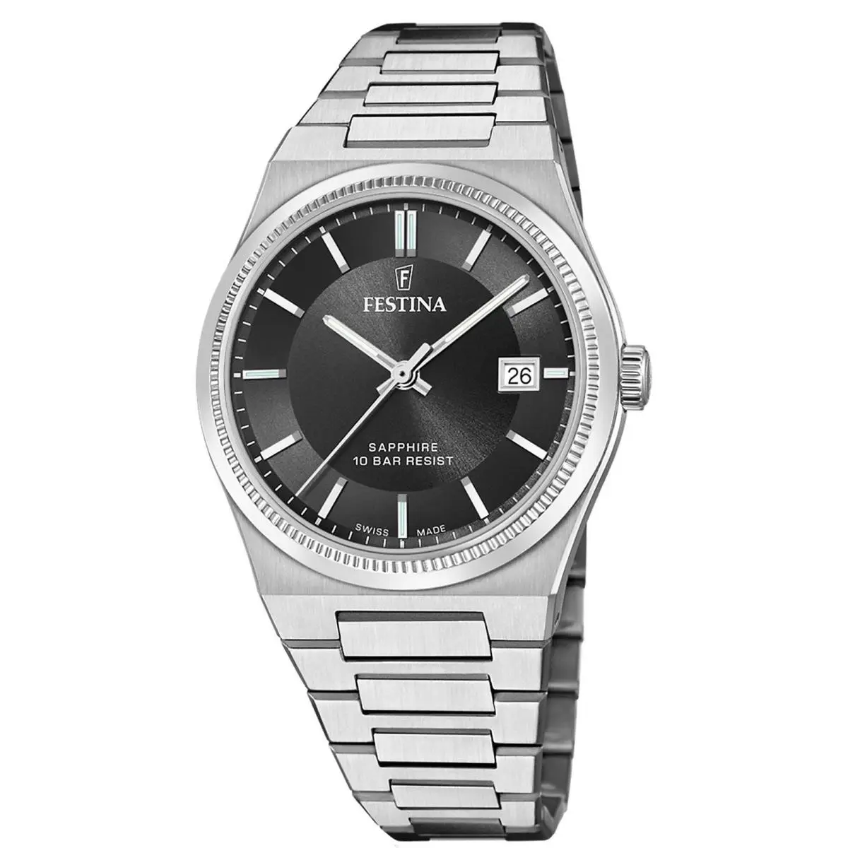 Riv Black / Stainless Steel Black Dial Wristwatch F20034-4 by Festina