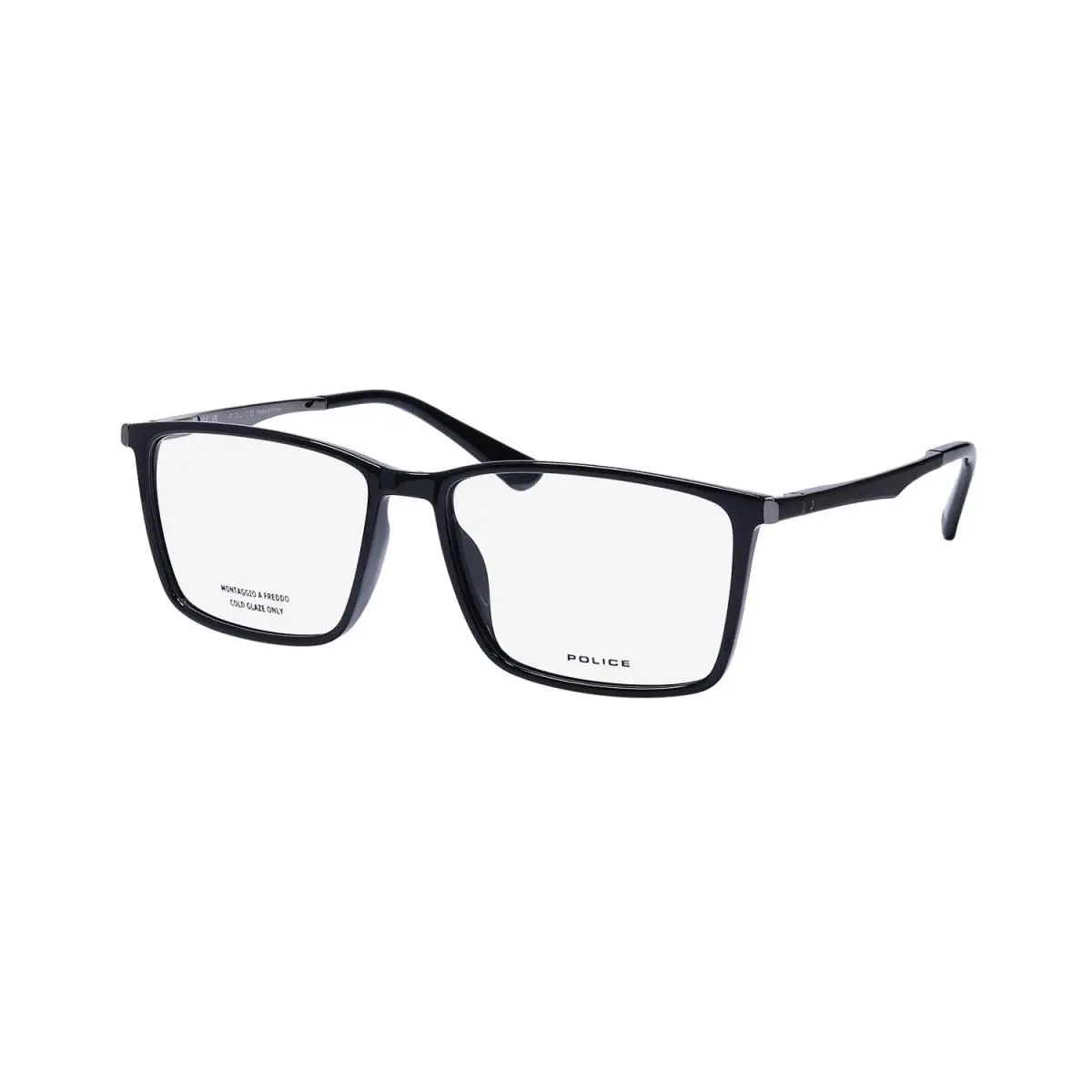 Police VPLG70 Quest 1 Eyeglass Frame 0Z42 Black Mens Square Full-rim