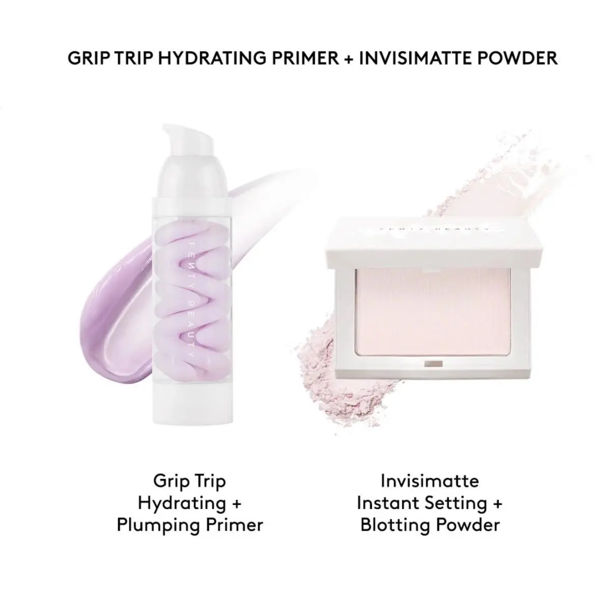 Fenty Beauty Prime + Set Essentials: Grip Trip Primer 1oz Invisimatte 0.3oz