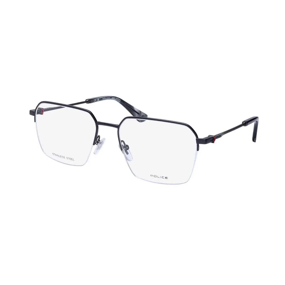Police VPLL68 Force 1 Eyeglasses Gray Mens Half-rim 0627 Metal Plastic