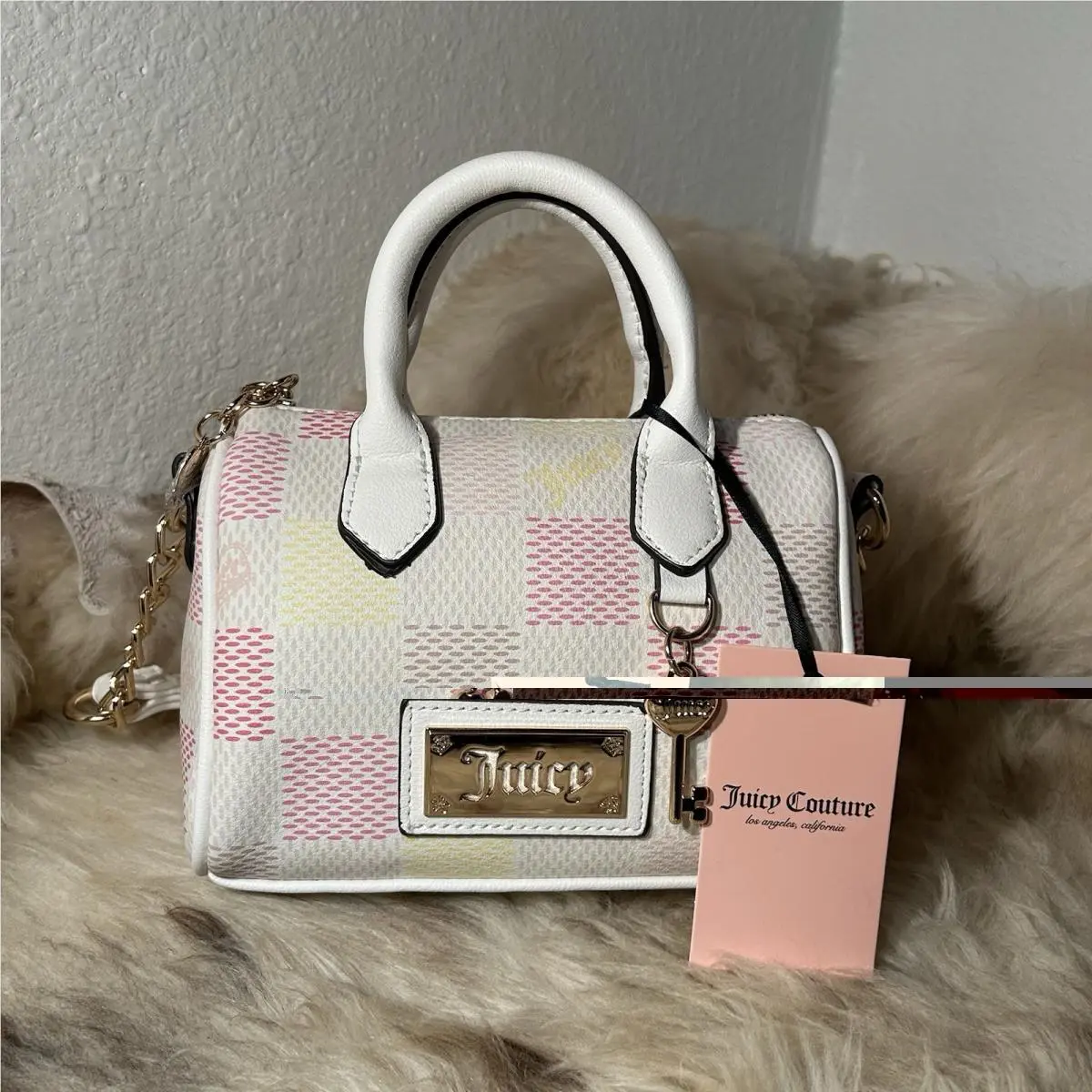 Juicy Couture Miss Independent Mini Satchel Crossbody - White Multi