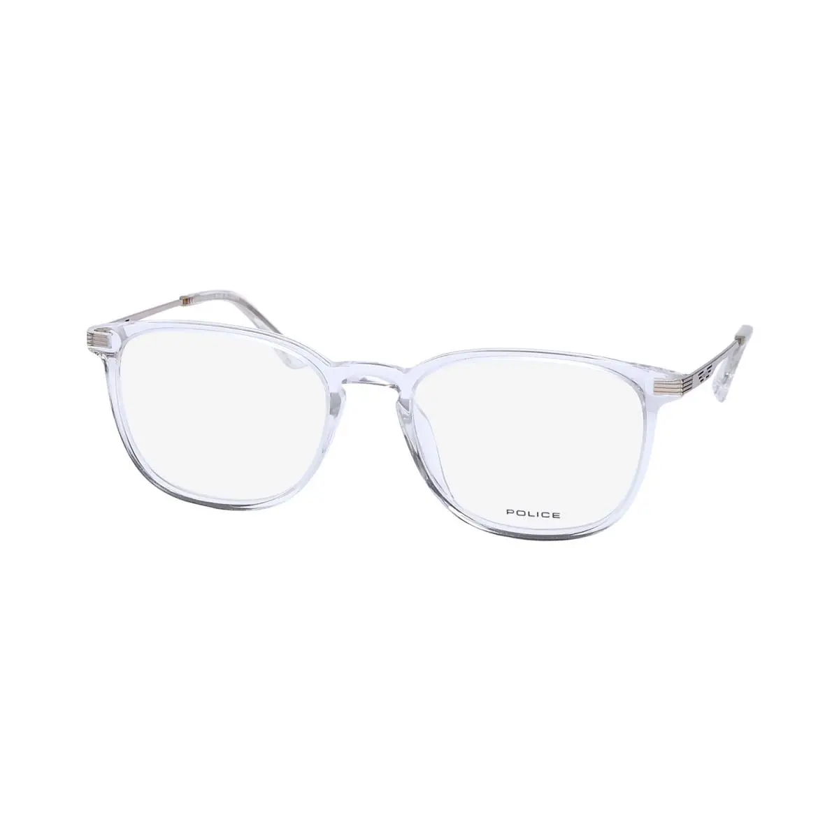 Police VPLD07 Code 1 Eyewear Square 52-18-145 Crystal Metal Plastic Unisex