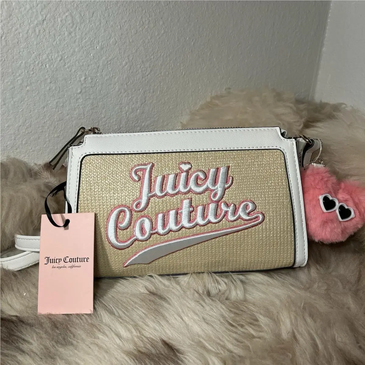 Juicy Couture Free To Be Juicy Crossbody - Natural Straw White