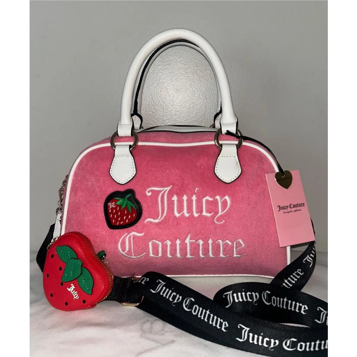 Juicy Couture Sweet N Juicy Strawberry Satchel in Pink Lemonade