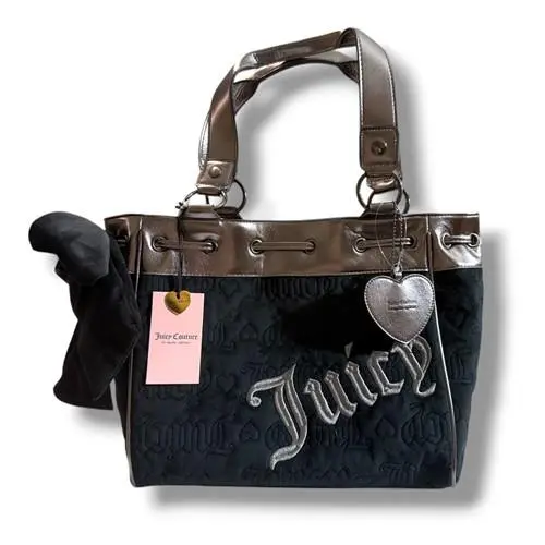 Juicy Couture Vintage Dreams Tote Black Licorice Gunmetal Daydreamer